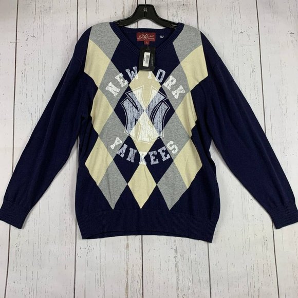 New York NY Yankees MLB Red Jacket Blue Sweatshirt New Men - Picture 1 of 6